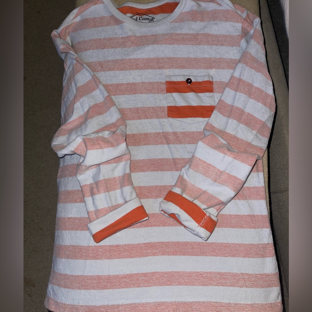 Red Camel Orange and off white Long Sleeve cotton Tee